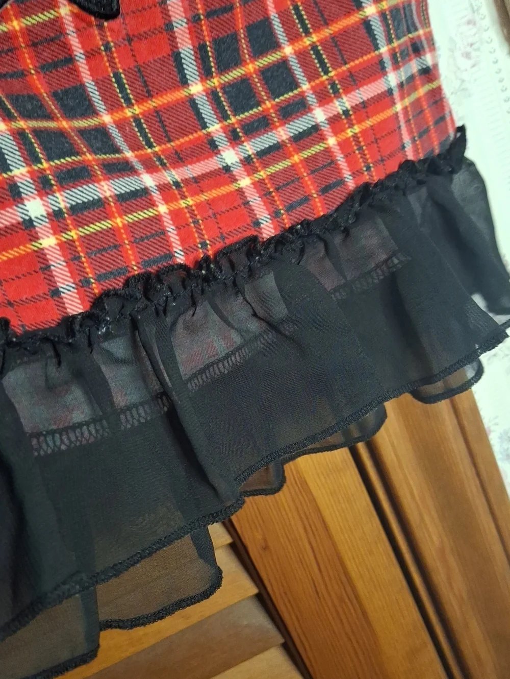 Garanimals 4T Black Bow Long Sleeve Plaid Shirt - Preloved